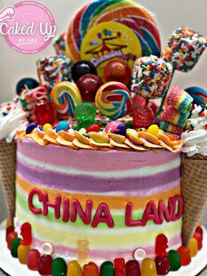 Candy land inspired cake