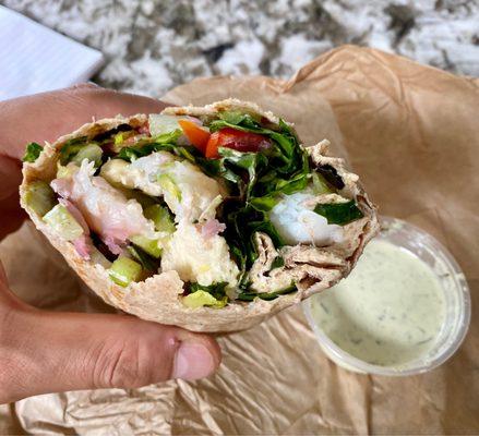 Cape Cod Shrimp Roll Wrap w/ Green Goddess dressing on the side