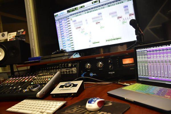 Control room using avalon hardware and protools daw