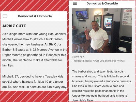 Airbiz Cutz was featured in the D&C