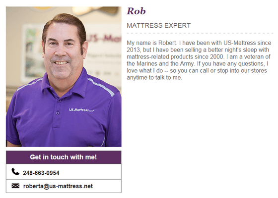 Rob, our mattress expert.