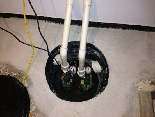 Sump pumps installed