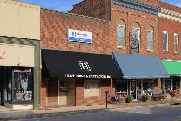 Our front entrance, as seen from Main Street.