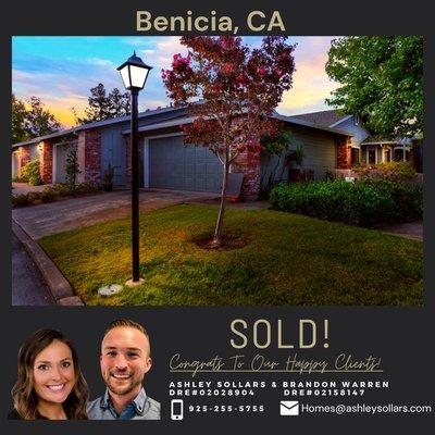 SOLD in Benicia, CA: Call us (925)255-5755