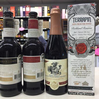 Bourbon county stout and barley wine ale terrapin moo tella and terrapin Richland reserve