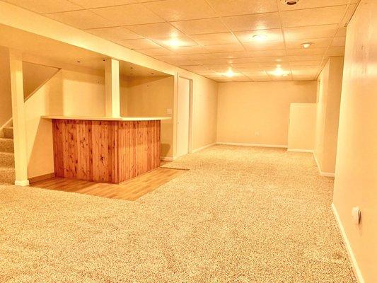 Single Family Home managed by Apartment Solutions - Finished basement with bar