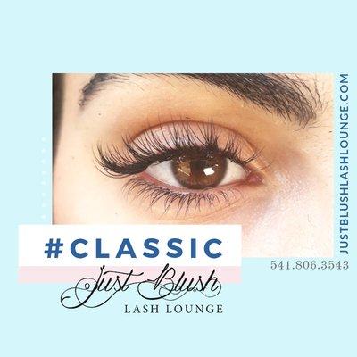 Classic Lashes at Just Blush Lash Lounge in Hood River. The #1 Skin Care and Beauty Lounge in the Columbia River Gorge!