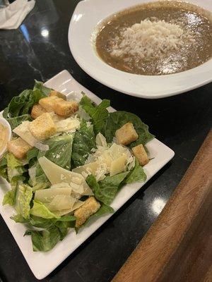 Ceasar Caesar Salad and Gumbo