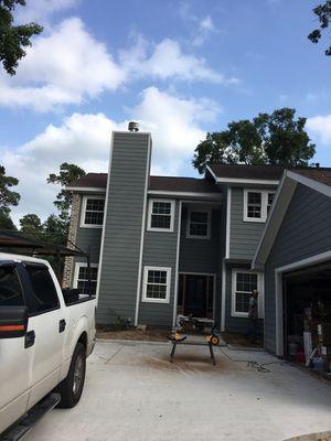 Painted exterior of home in Conroe TX.