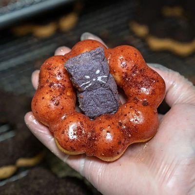 Black Cat Red Velvet Mochi Donut