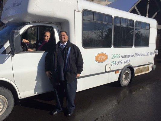 Our Housing Administrator and assistant in our OSM bus.