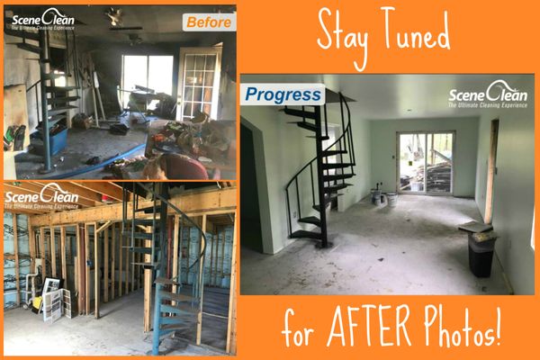 Progress photos from a recent fire damaged home.