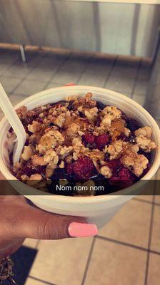 I love their Acai Bowls! I always ask for extra granola and banana. Love the crunch with the smoothie.