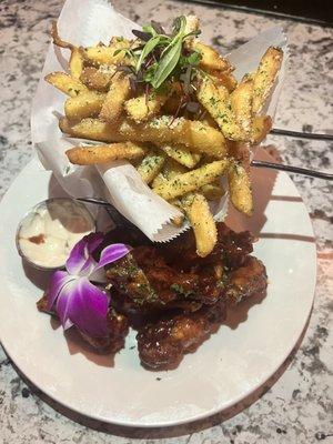 Hennessy Glazed Wings & Truffle Fries