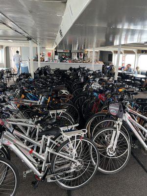 Bikes on the ferry.