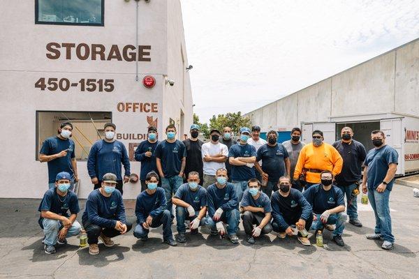 the team at a storage facility water extraction and pack out