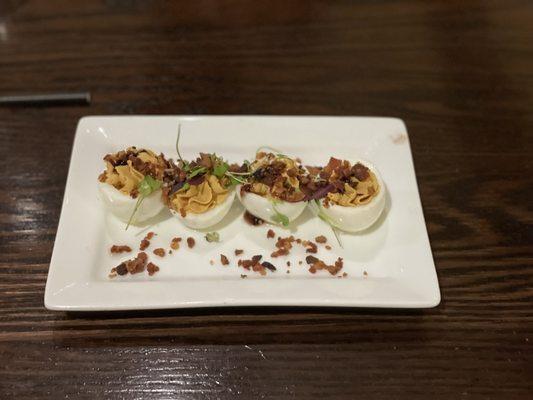 Bacon Jam Deviled Eggs