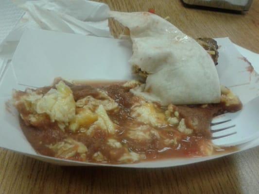 Needed a Fork to eat all that fell out of a Great Travis Building Cafeteria Breakfast Taco !