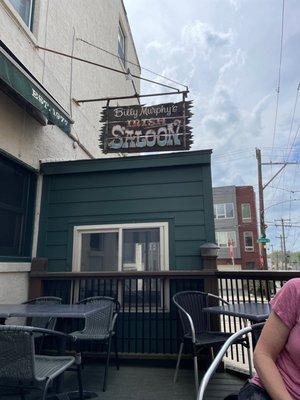 Front door view from the outdoor seating.