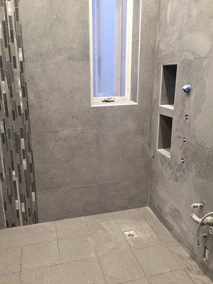 Bathroom tiles, interior work