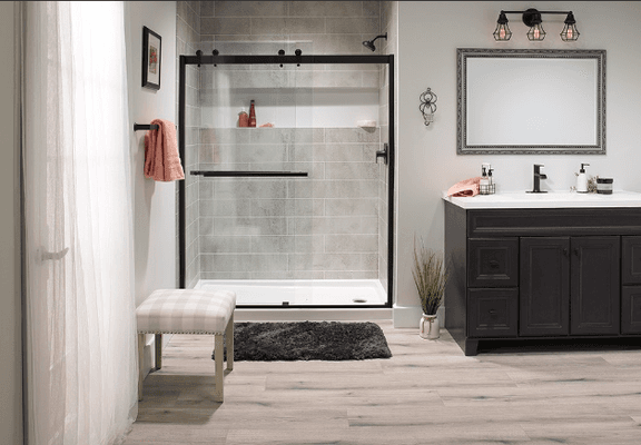 Barrier Free and Low- Barrier Shower featuring Remarkable Installation's exclusive, Bath Planet bathtub and shower products.