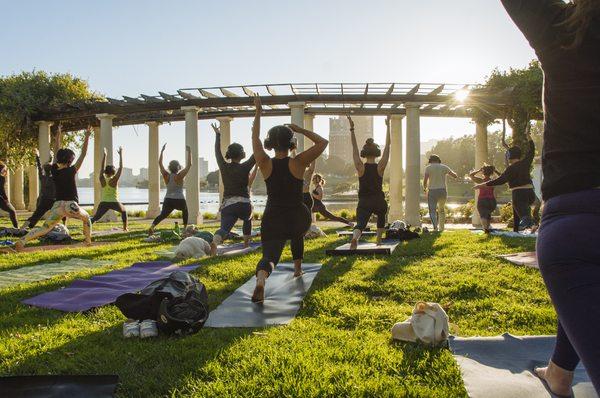 Silent Disco Yoga at Lake Merritt