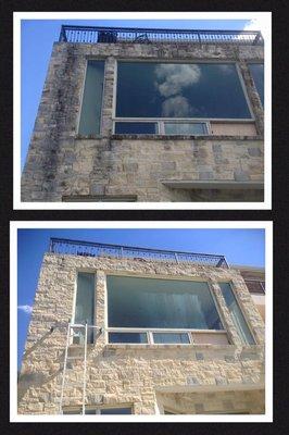 Window Cleaning & House Wash before and after photos. Let us have your home looking like new!