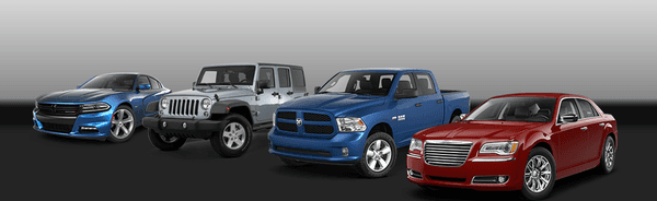 Chrysler Jeep Dodge RAM lineup car shot