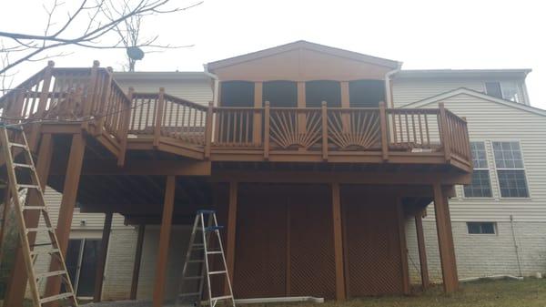 Now is the time for a new look to an old deck. Pressure wash and stain specials available.