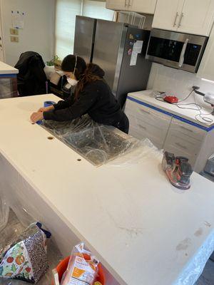 Building out countertops