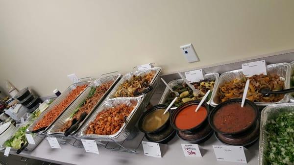 build your own taco bar! lunch catered for an office of 60 employees in Los Angeles