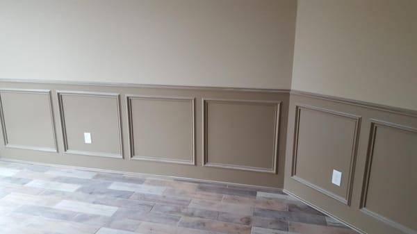 Wainscoting with latex simi gloss finish