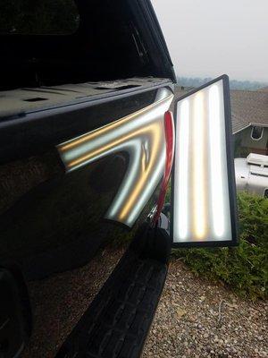 Paintless Dent Repair in action!  Cities Including but not limited to all of the Treasure Valley and surrounding areas such ...