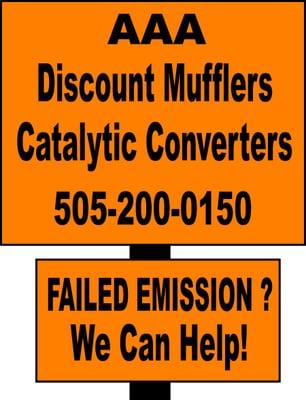 AAA Discount Mufflers and Catalytic Converters sign