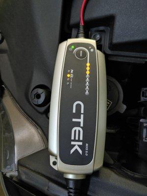 CTEK trickle charger. Definitely a good option for charging your car battery.