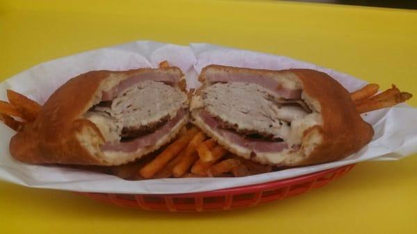 Tsunami, Turkey club, w/ ham, Swiss 
and bacon