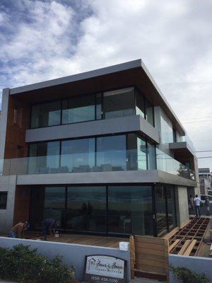 Custom beach home on mission beach boardwalk