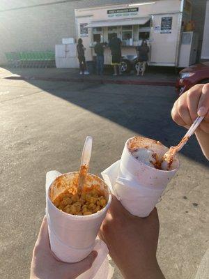 Elotes en vasos