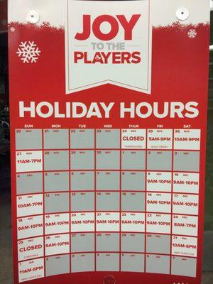 Holiday Hours 2016