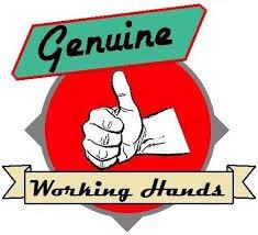 A custom logo of Hard working man Hands