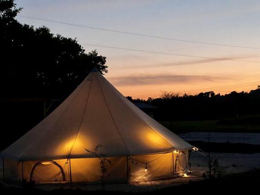 Sunset tent glow