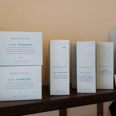 We offer facials and home care products with SkinCeuticals. #1 skin care recommended by plastic surgeons.