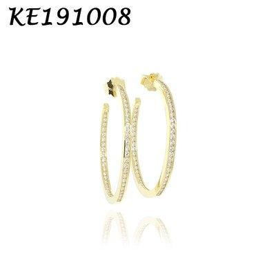 CZ Hoops in Vermeil