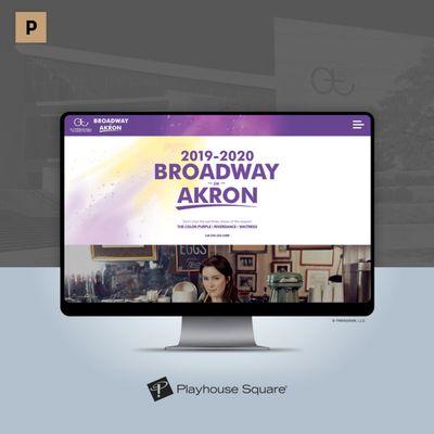 Custom website design and Drupal development for Broadway in Akron by Playhouse Square in Akron, Ohio.