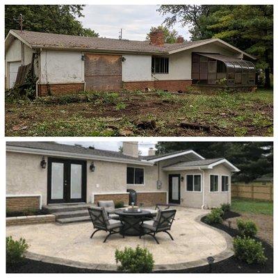 Backyard Exterior Before and After Shot