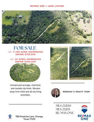 Land for sale in Orangefield ISD!