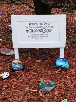 Community Rock Project. Paint and sign a rock. Deposit your creation in the garden