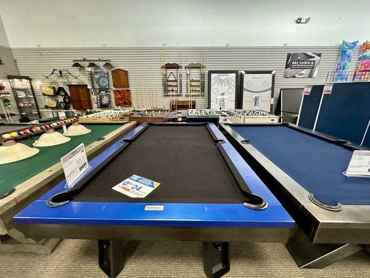 Pool tables, dart boards, etc.