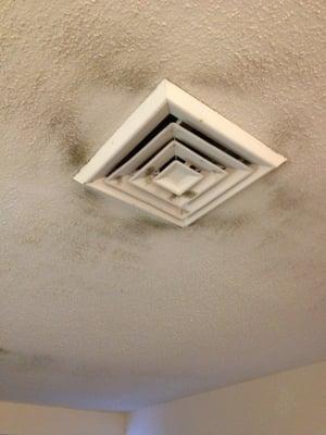 Air ducts on ceiling over bed!!