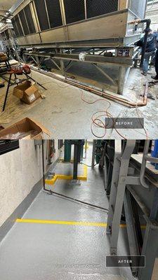 Recoating of industrial warehouse floor.